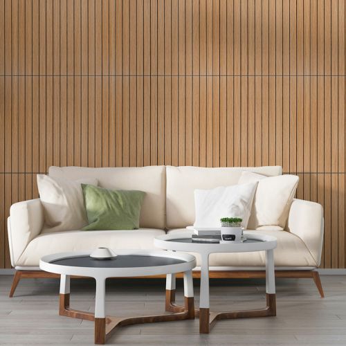 Покрытие виниловое самоклеющееся 3D рейки 600х600х2,8мм Теплый янтарь SW-00002205