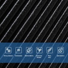 Панель стеновая 3D 500х500х5мм Бамбук Чёрный SW-00002881