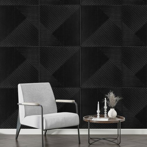 Панель стеновая 3D 500х500х5мм Бамбук Чёрный SW-00002881