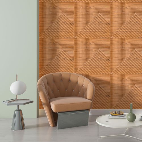 Панель стеновая 3D 500х500х5мм Бамбук Дерево Золото SW-00002885