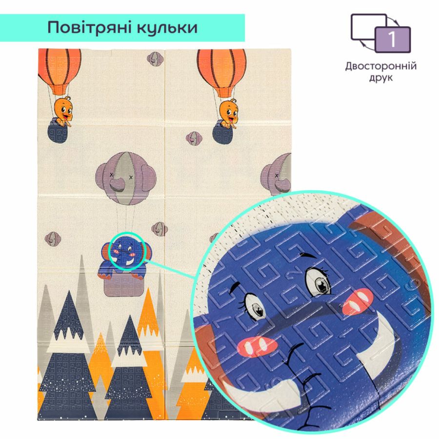 Коврик детский 117см х 177 х 8мм Воздушные шарики-Мишки (301) SW-00003031
