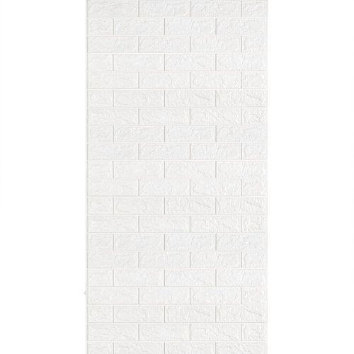 Панель 3D самоклеящаяся в рулоне Белый Кирпич, 308x70 см, вспененный полипропилен, звукоизоляция