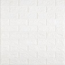 Панель 3D самоклеящаяся в рулоне Белый Кирпич, 308x70 см, 2 мм, вспененный полипропилен, звукоизоляция