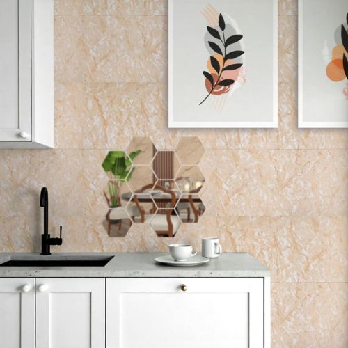 Зеркальный декор акриловый самоклеющийся 80*70мм серебро, 12шт (D) SW-00002511