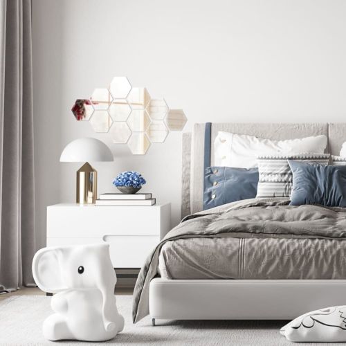 Зеркальный декор акриловый самоклеющийся 80*70мм серебро, 12шт (D) SW-00002511