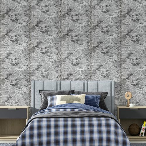 Панель стеновая в рулоне 3D 700мм*3,08м*3мм Черный мрамор