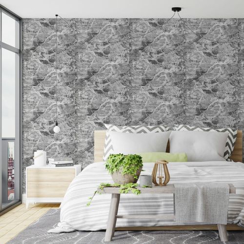 Панель стеновая в рулоне 3D 700мм*3,08м*2мм Черный мрамор