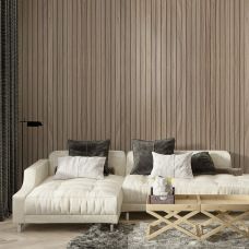 Покрытие виниловое самоклеющееся 3D Рейки в рулоне Тик Ореховый 600х2900х3мм SW-00002906