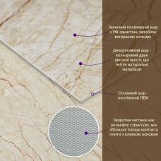 Декоративная ПВХ плита 600х600х3мм Светло-бежевый мрамор (S) SW-00001629