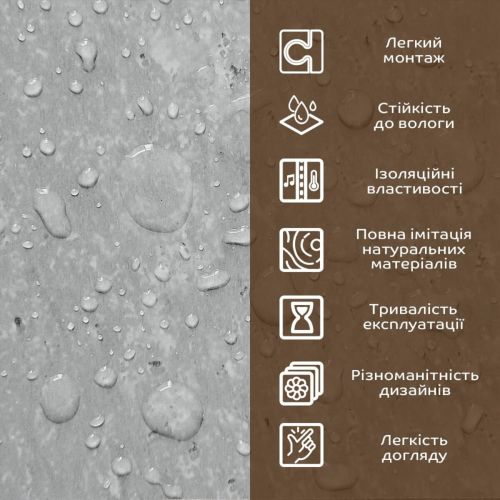 Декоративная ПВХ плита 600х600х3мм Бетон (S) SW-00001631