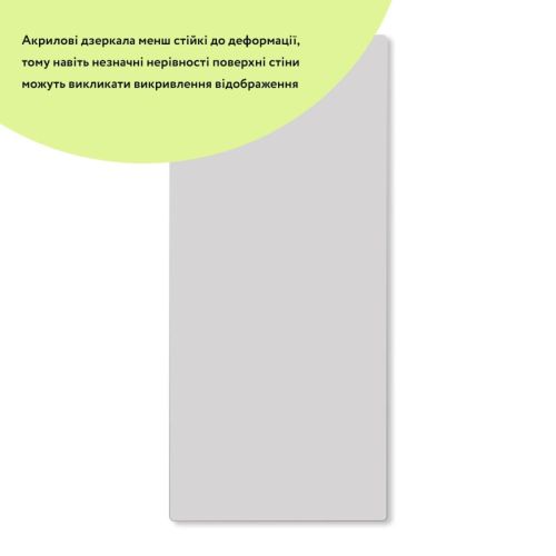 Зеркало акриловое самоклеющееся 400x900 мм 0.36 м² акрил Серебристое