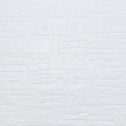 Панель 3D стеновая Камень 700x770x7 мм пенополипропилен Белый