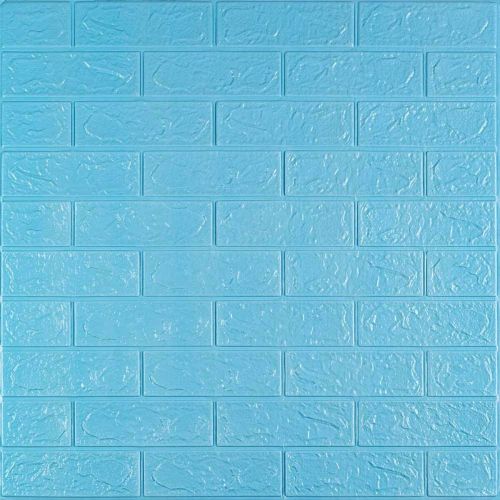 3D панель самоклеющаяся кирпич Голубой 700x770x3мм (005-3) SW-00000232