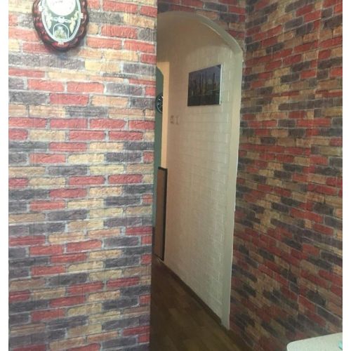 Самоклеющаяся декоративная 3D панель 3D Loft OS-CZ06-3 Под бежево-красный Екатеринославский кирпич 700x770x3мм