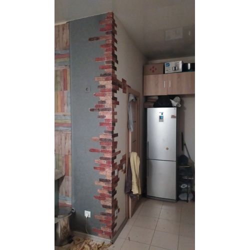 Самоклеющаяся декоративная 3D панель 3D Loft OS-CZ06-3 Под бежево-красный Екатеринославский кирпич 700x770x3мм