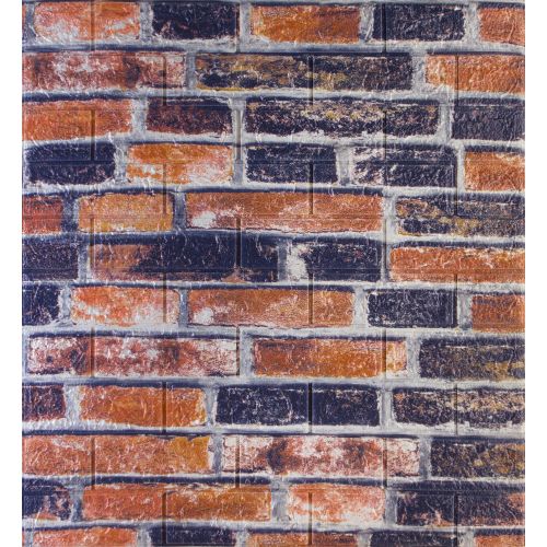 Самоклеющаяся декоративная 3D панель 3D Loft  OS-CZ08-3 Под состаренный Екатеринославский кирпич 700x770x3мм