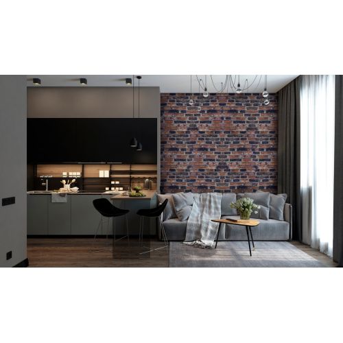 Самоклеющаяся декоративная 3D панель 3D Loft  OS-CZ08-3 Под состаренный Екатеринославский кирпич 700x770x3мм