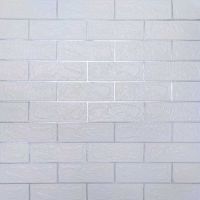 Самоклеющаяся декоративная 3D панель 3D Loft Os-BG01-3  Под белый матовый кирпич с серебром 700х770х3 мм 