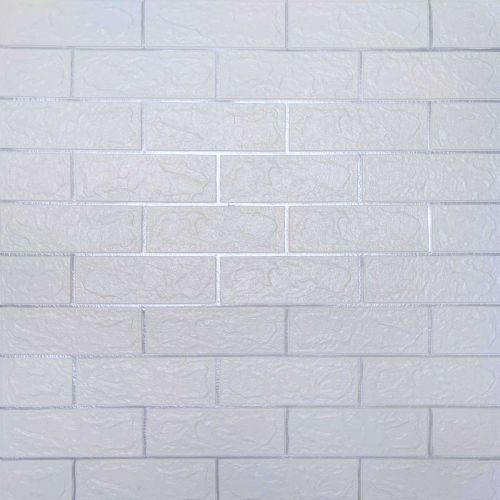 Самоклеющаяся декоративная 3D панель 3D Loft Os-BG01-3  Под белый матовый кирпич с серебром 700x770x3 мм