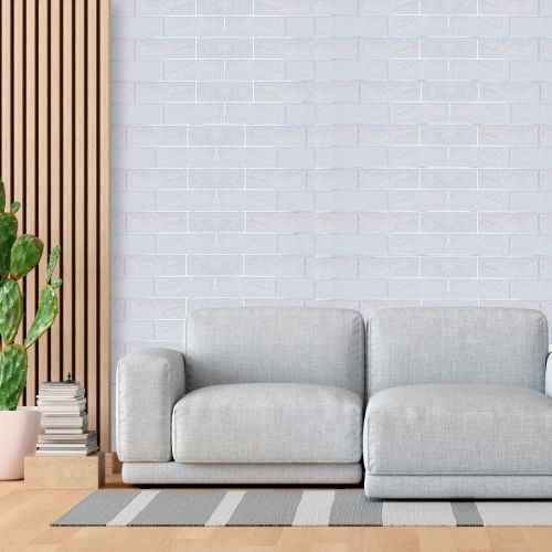 Самоклеющаяся декоративная 3D панель 3D Loft Os-BG01-3  Под белый матовый кирпич с серебром 700x770x3 мм