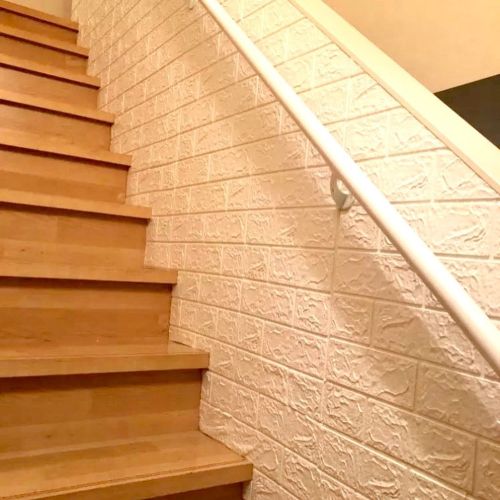 Самоклеющаяся декоративная 3D панель 3D Loft Под белый матовый кирпич в рулоне 3080x700x3 мм