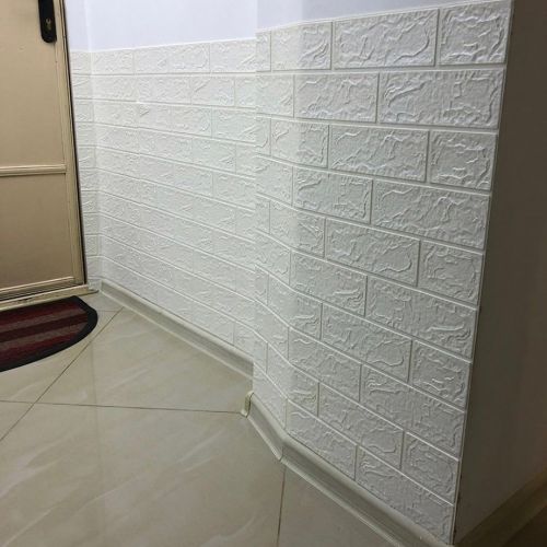 Самоклеющаяся декоративная 3D панель 3D Loft Под белый матовый кирпич в рулоне 3080x700x3 мм