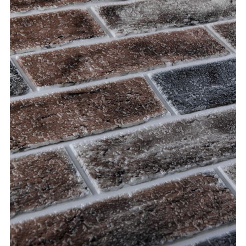 Самоклеющаяся декоративная 3D панель кирпич коричневый клинкер 700x700x5мм (414)