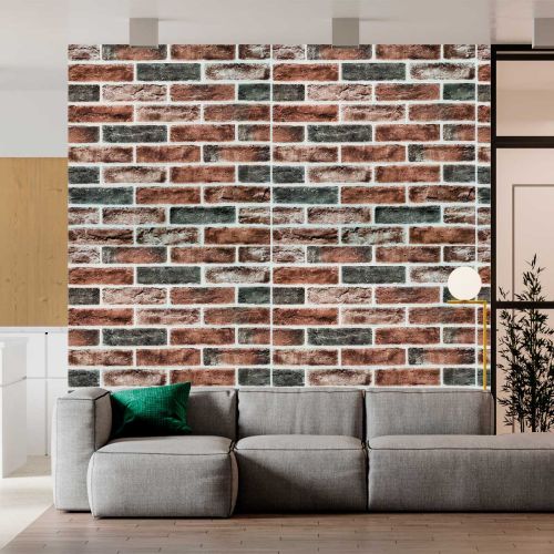 Самоклеющаяся декоративная 3D панель кирпич коричневый клинкер 700x700x5мм (414)