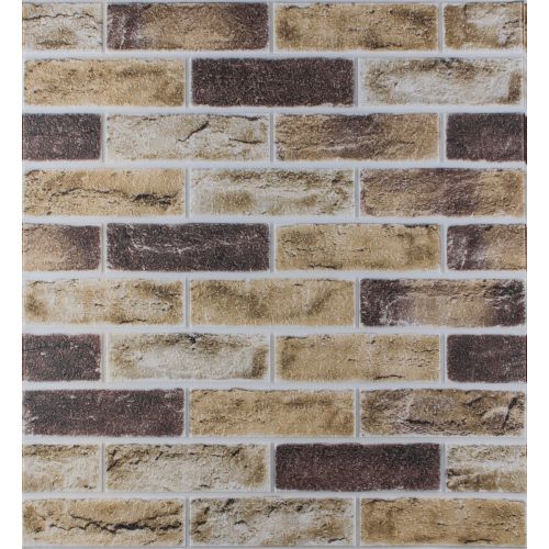Самоклеющаяся декоративная 3D панель кирпич песочный клинкер 700x700x5мм (415)