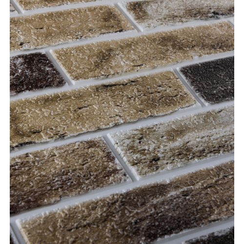 Самоклеющаяся декоративная 3D панель кирпич песочный клинкер 700x700x5мм (415)