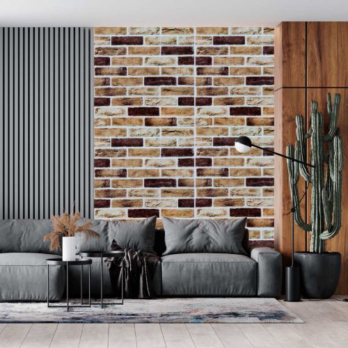 Самоклеющаяся декоративная 3D панель кирпич песочный клинкер 700x700x5мм (415)