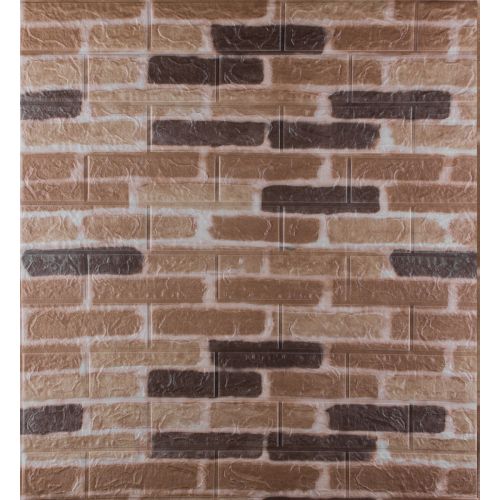 Самоклеющаяся декоративная 3D панель под коричневый екатеринославский кирпич 700x770x3мм (346-3)