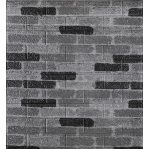 Самоклеющаяся декоративная 3D панель под серый екатеринославский кирпич 700x770x3мм (342-3)