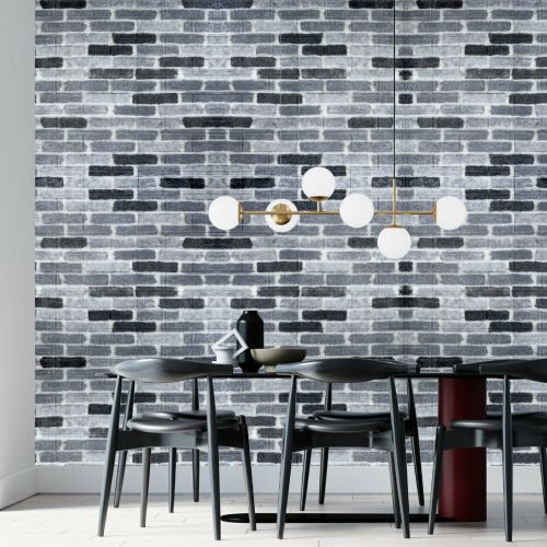 Самоклеющаяся декоративная 3D панель под серый екатеринославский кирпич 700x770x3мм (342-3)