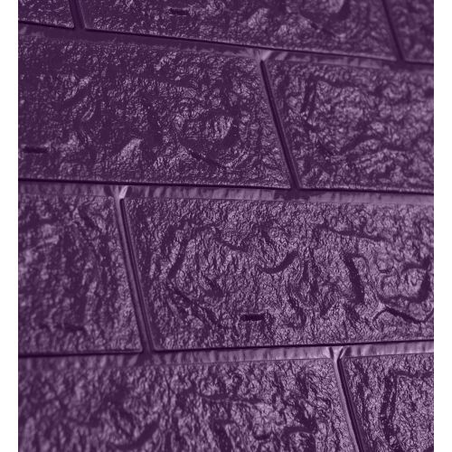 Самоклеющаяся декоративная 3D панель под фиолетовый кирпич 700x770x3мм
