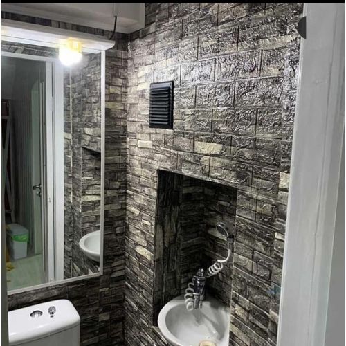 Самоклеющаяся декоративная 3D панель серый песчаник 700x770x3мм (59-3)