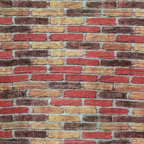 Самоклеющаяся декоративная 3D панель под бежево-красный екатеринославский кирпич в рулоне 3D Loft 3080x700x3мм
