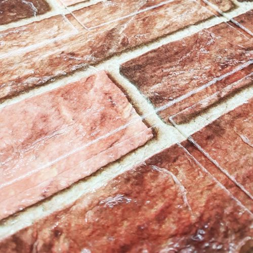 Самоклеющаяся декоративная 3D панель под коричневый екатеринославский кирпич в рулоне 3D Loft 3080x700x3мм