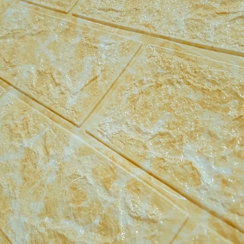 Самоклеющаяся декоративная 3D панель под кирпич бежевый мрамор в рулоне 3D Loft 3080x700x3мм