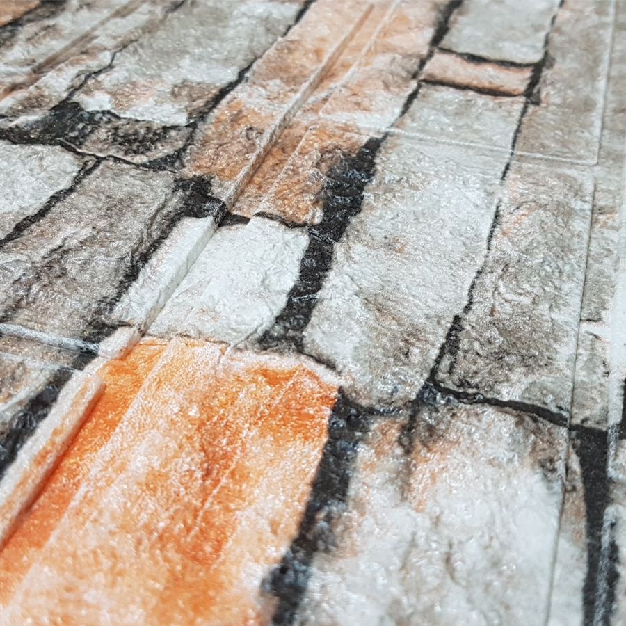 Самоклеющаяся декоративная 3D панель под кирпич песчаник в рулоне 3D Loft 3080x700x3мм