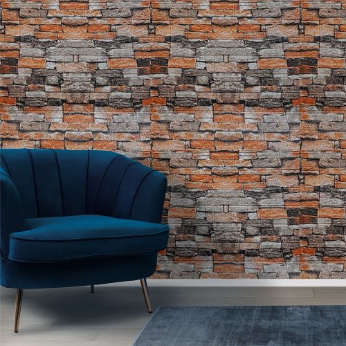 Самоклеющаяся декоративная 3D панель под кирпич песчаник в рулоне 3D Loft 3080x700x3мм