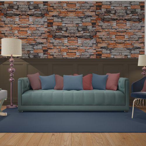 Самоклеющаяся декоративная 3D панель под кирпич песчаник в рулоне 3D Loft 3080x700x3мм