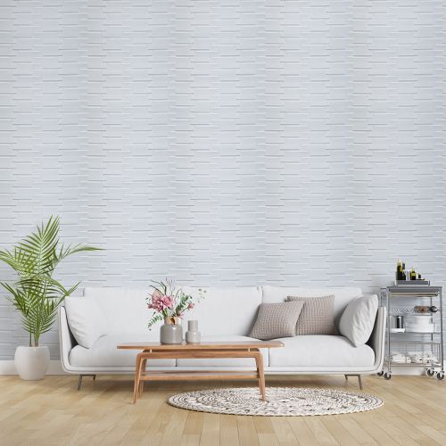 Самоклеющаяся декоративная 3D панель белая кладка в рулоне 3D Loft 3080x700x5мм