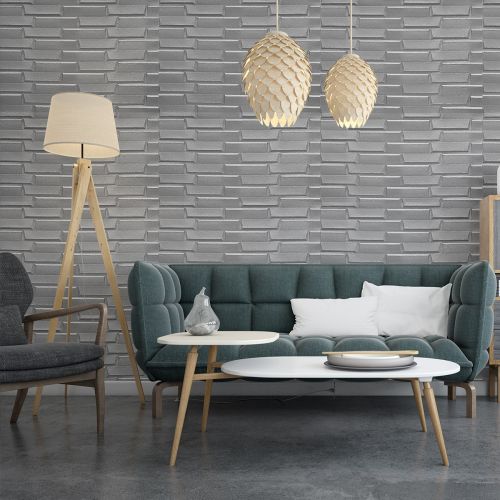 Самоклеющаяся декоративная 3D панель серая кладка в рулоне 3D Loft 3080x700x5мм