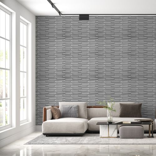 Самоклеющаяся декоративная 3D панель серая кладка в рулоне 3D Loft 3080x700x5мм