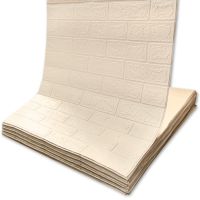 Самоклеющаяся декоративная 3D панель под кирпич цвета слоновой кости в рулоне 3D Loft 3080х700х3 мм