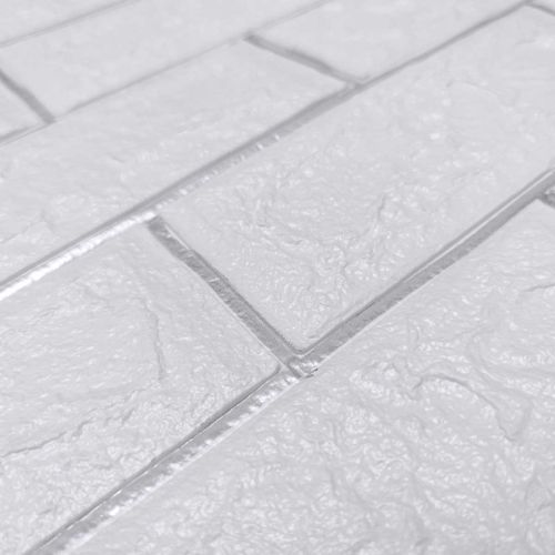 Самоклеющаяся декоративная 3D панель под белый матовый кирпич с серебром 3D Loft 700x770x5 мм