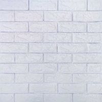Самоклеющаяся декоративная 3D панель под белый матовый кирпич с серебром 3D Loft 700х770х7 мм
