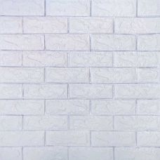 Самоклеющаяся декоративная 3D панель под белый матовый кирпич с серебром 3D Loft 700х770х7 мм