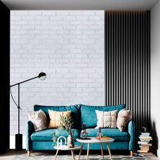 Самоклеющаяся декоративная 3D панель под белый матовый кирпич с серебром 3D Loft 700х770х7 мм